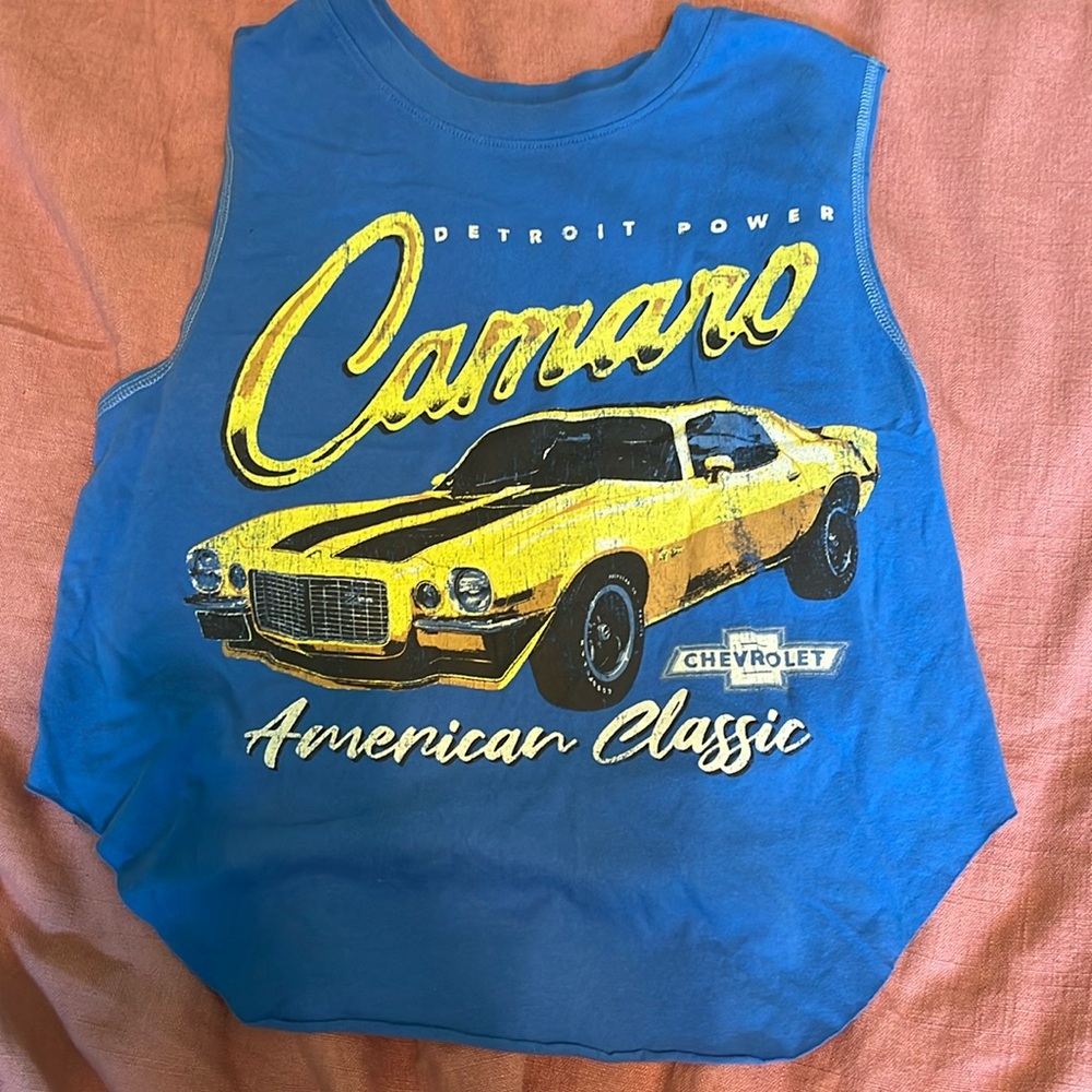 Blue graphic tank top